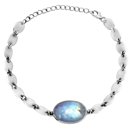 Premium Rainbow Moonstone - India Bracelet B-1044 26-EB10151