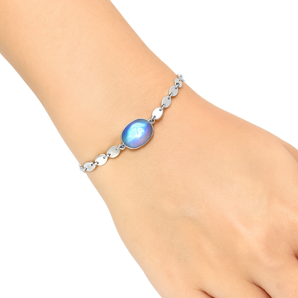 Premium Rainbow Moonstone - India Bracelet B-1044 26-EB10151