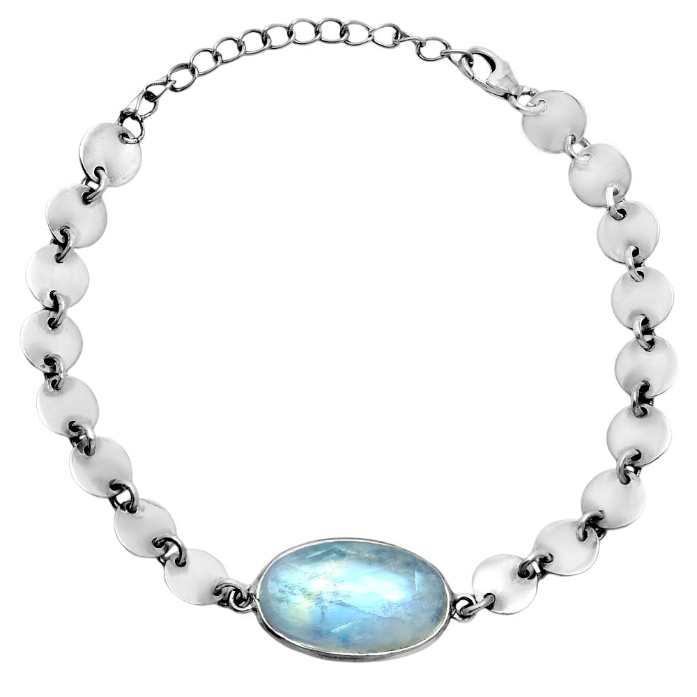 Premium Rainbow Moonstone - India Bracelet B-1044 26-EB10155