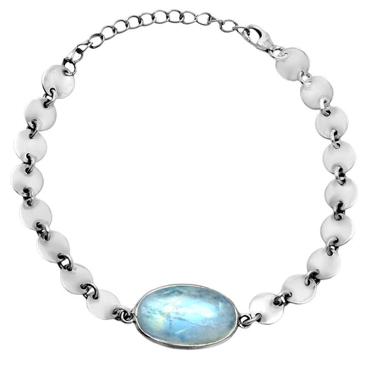 Premium Rainbow Moonstone - India Bracelet B-1044 26-EB10155