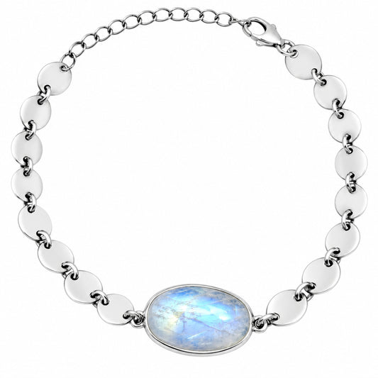 Premium Rainbow Moonstone - India Bracelet B-1044 26-EB10155