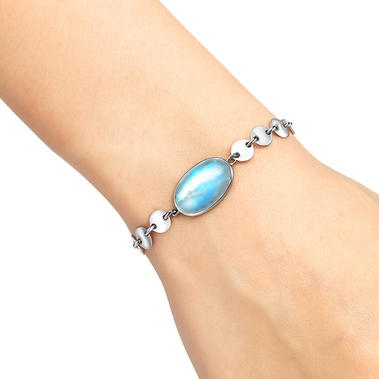 Premium Rainbow Moonstone - India Bracelet B-1044 26-EB10155