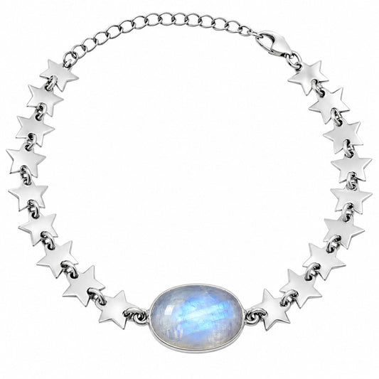 Premium Star - Rainbow Moonstone - India Bracelet B-1044 26-EB10158