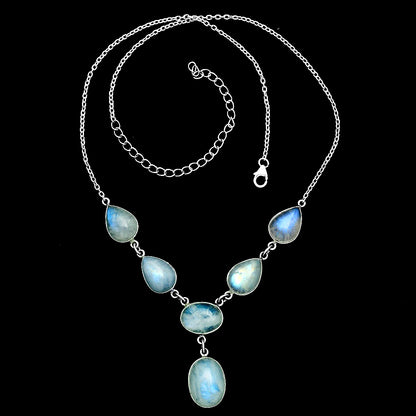 Premium Quality Rainbow Moonstone - India Necklace N-1013 26-EN10074