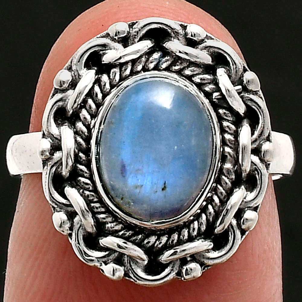 Premium Quality Rainbow Moonstone - India Ring size-6 R-1667 26-ER10864