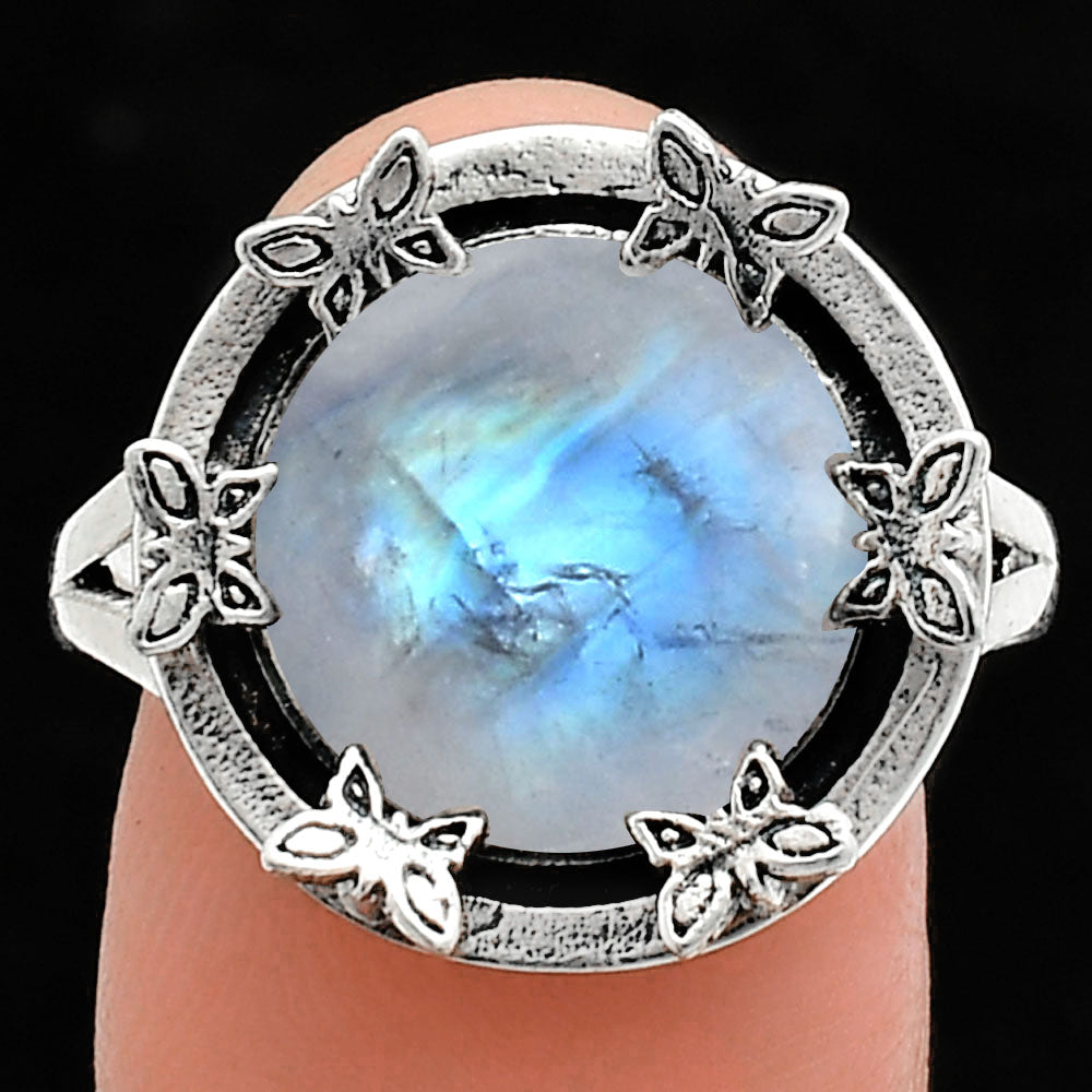 Premium Quality Rainbow Moonstone Ring size-9.5 R-1716 26-ER10871