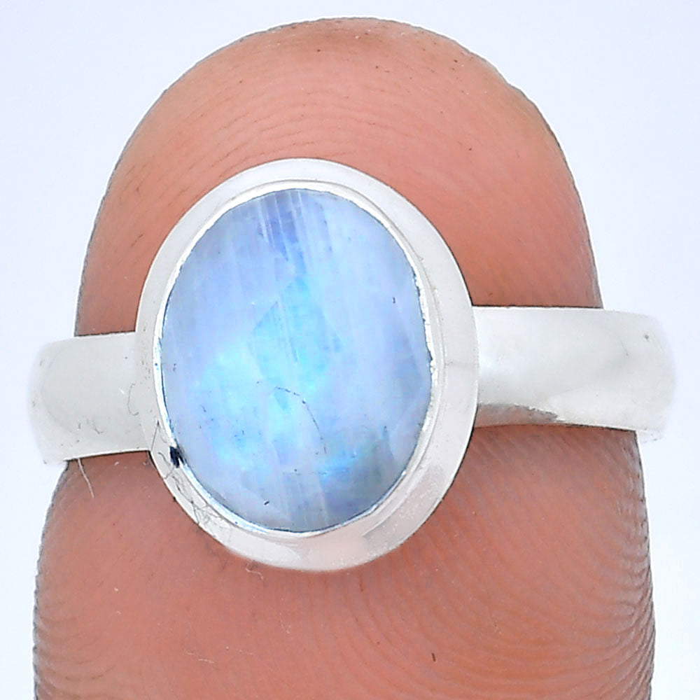 Premium Quality Rainbow Moonstone Checker - India Ring size-7 R-1007 26-ER10898