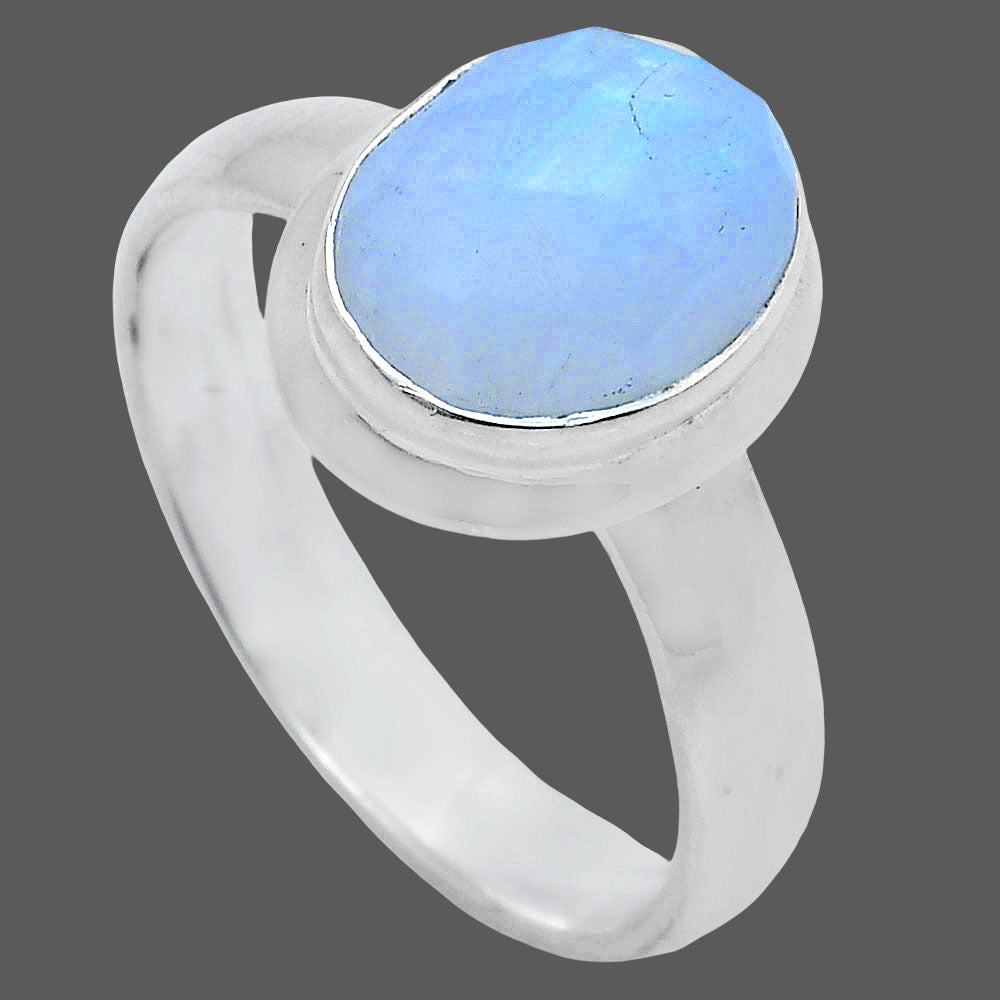 Premium Quality Rainbow Moonstone Checker - India Ring size-7 R-1007 26-ER10898