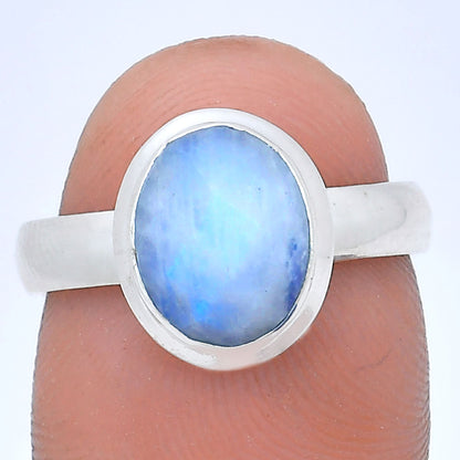Premium Quality Rainbow Moonstone Checker - India Ring size-7 R-1007 26-ER10917