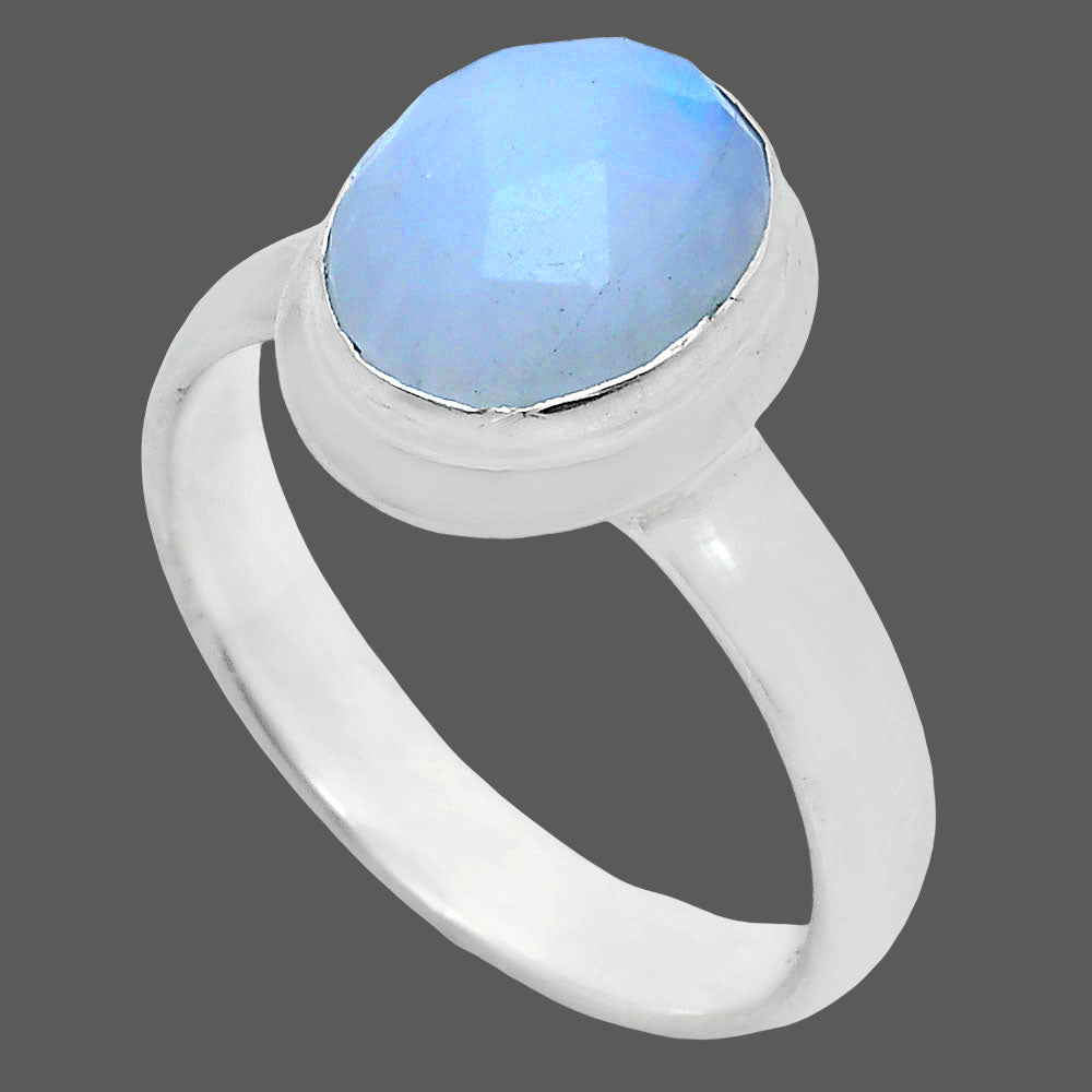 Premium Quality Rainbow Moonstone Checker - India Ring size-7 R-1007 26-ER10917