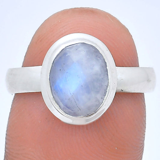 Premium Quality Rainbow Moonstone Checker - India Ring size-8 R-1007 26-ER10919