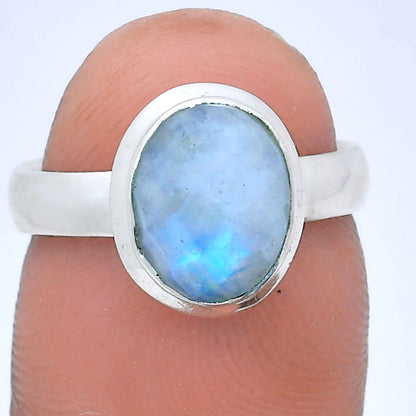 Premium Quality Rainbow Moonstone Checker - India Ring size-6 R-1007 26-ER10920