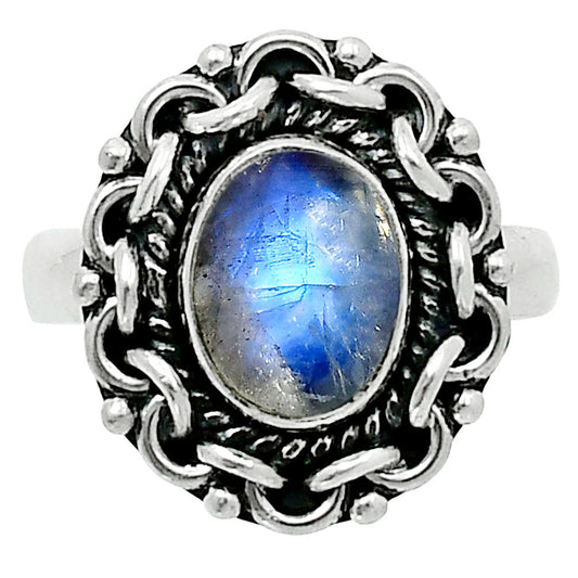 Premium Quality Rainbow Moonstone Ring size-6 R-1667 26-ER10964