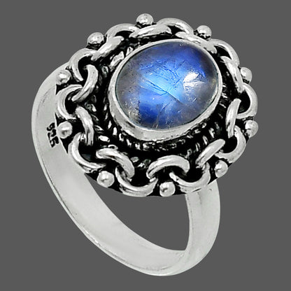 Premium Quality Rainbow Moonstone Ring size-6 R-1667 26-ER10964