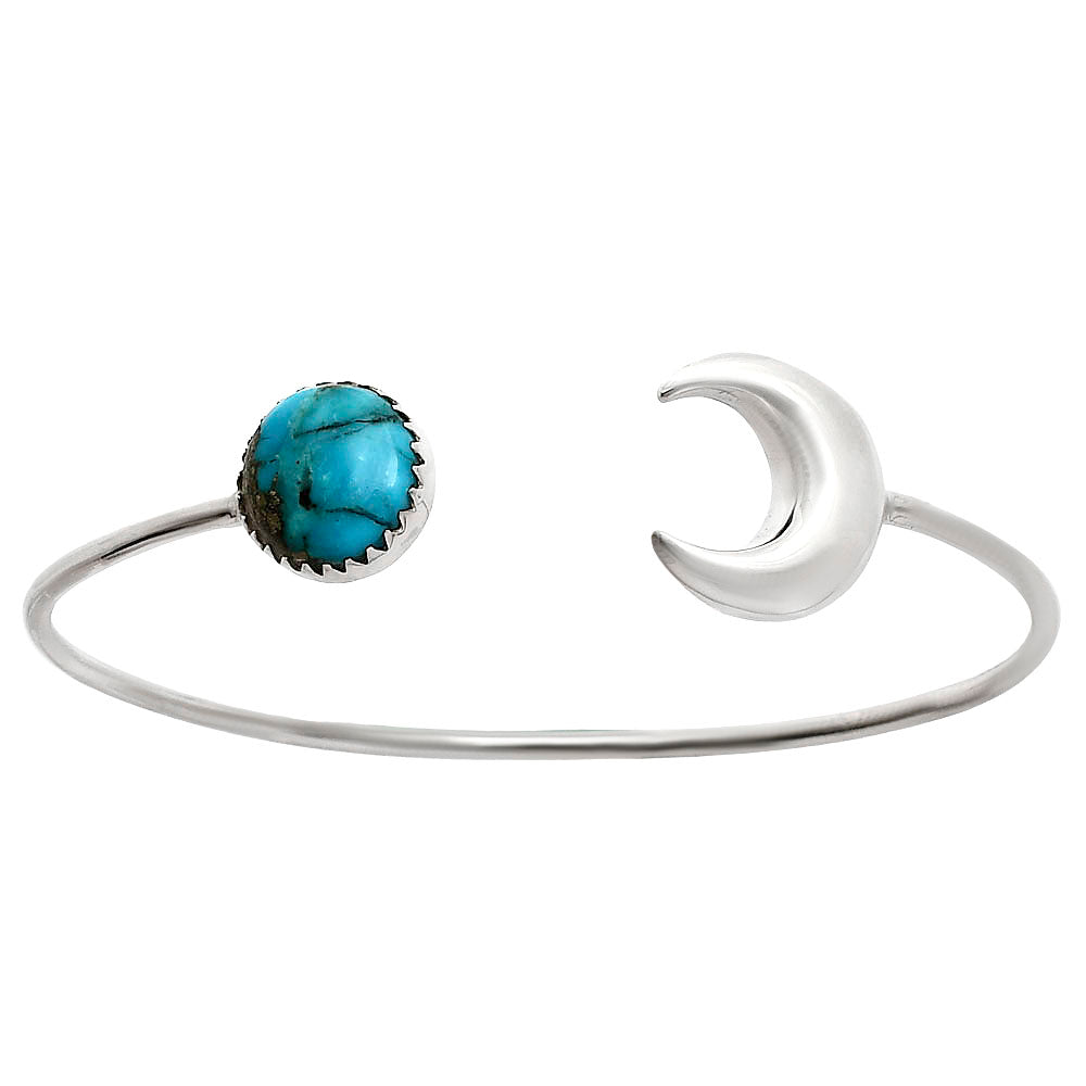 Moon - Kingman Turquoise With Pyrite Cuff Bangle Bracelet B-1046 27-EB10166