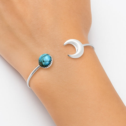 Moon - Kingman Turquoise With Pyrite Cuff Bangle Bracelet B-1046 27-EB10166