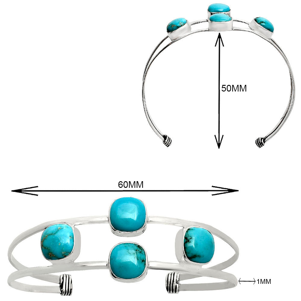 Premium Quality Sleeping Beauty Turquoise Cuff Bangle Bracelet B-1047 27-EB10167