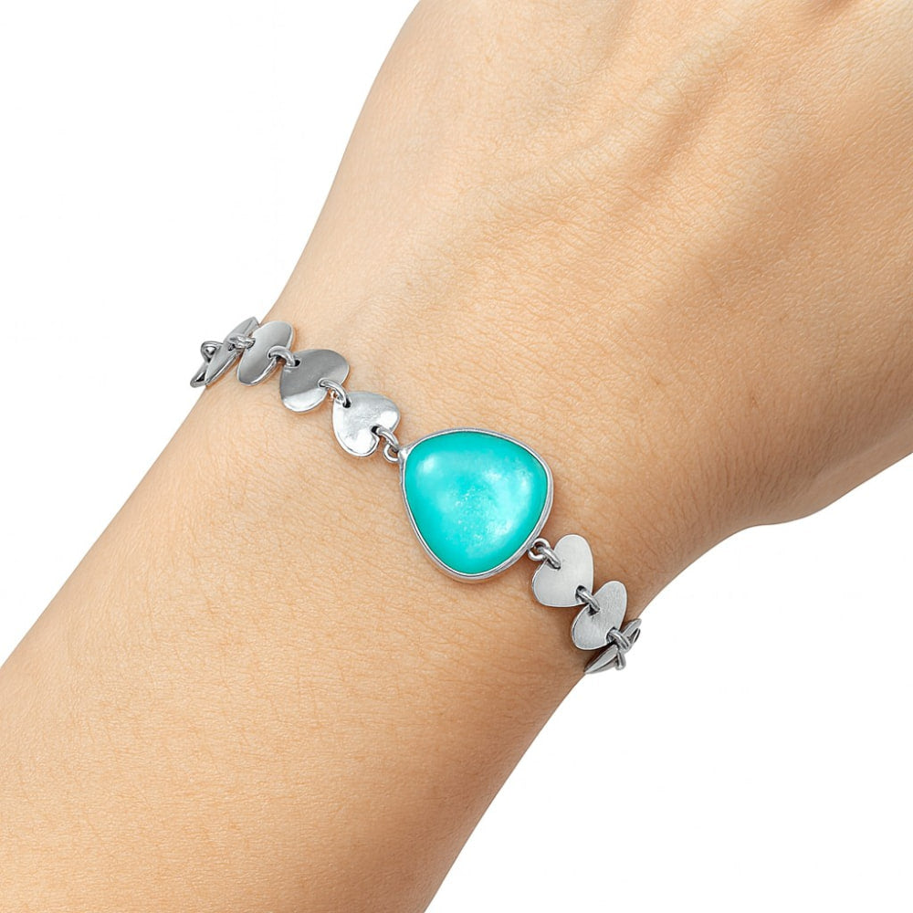 Premium Heart Rare Turquoise Nevada Aztec Mt Bracelet B-1044 27-EB10184
