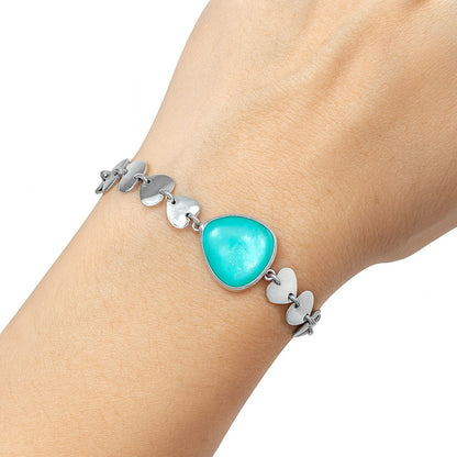 Premium Heart Rare Turquoise Nevada Aztec Mt Bracelet B-1044 27-EB10184