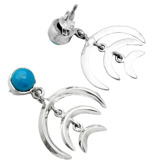 Premium Crescent Moon - Sleeping Beauty Turquoise Earrings E-1249 27-EE10265