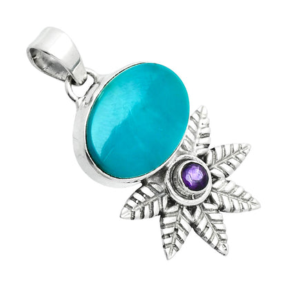 Premium Quality Sleeping Beauty Turquoise & Amethyst Pendant P-1425 27-EP10129