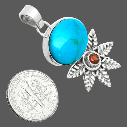 Premium Quality Sleeping Beauty Turquoise & Garnet Pendant P-1425 27-EP10131