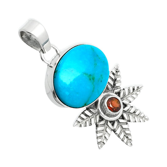 Premium Quality Sleeping Beauty Turquoise & Garnet Pendant P-1425 27-EP10131