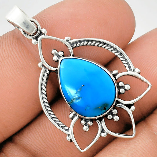 Premium Quality Turquoise Morenci Mine Pendant P-1444 27-EP10132