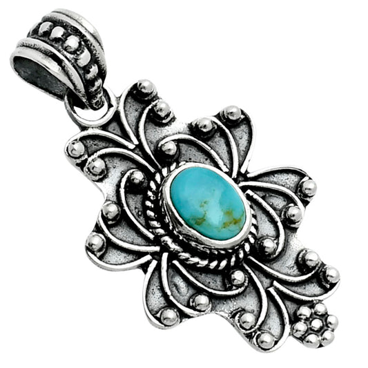 Premium Turquoise Nevada Aztec Mt Pendant P-1558 27-EP10135