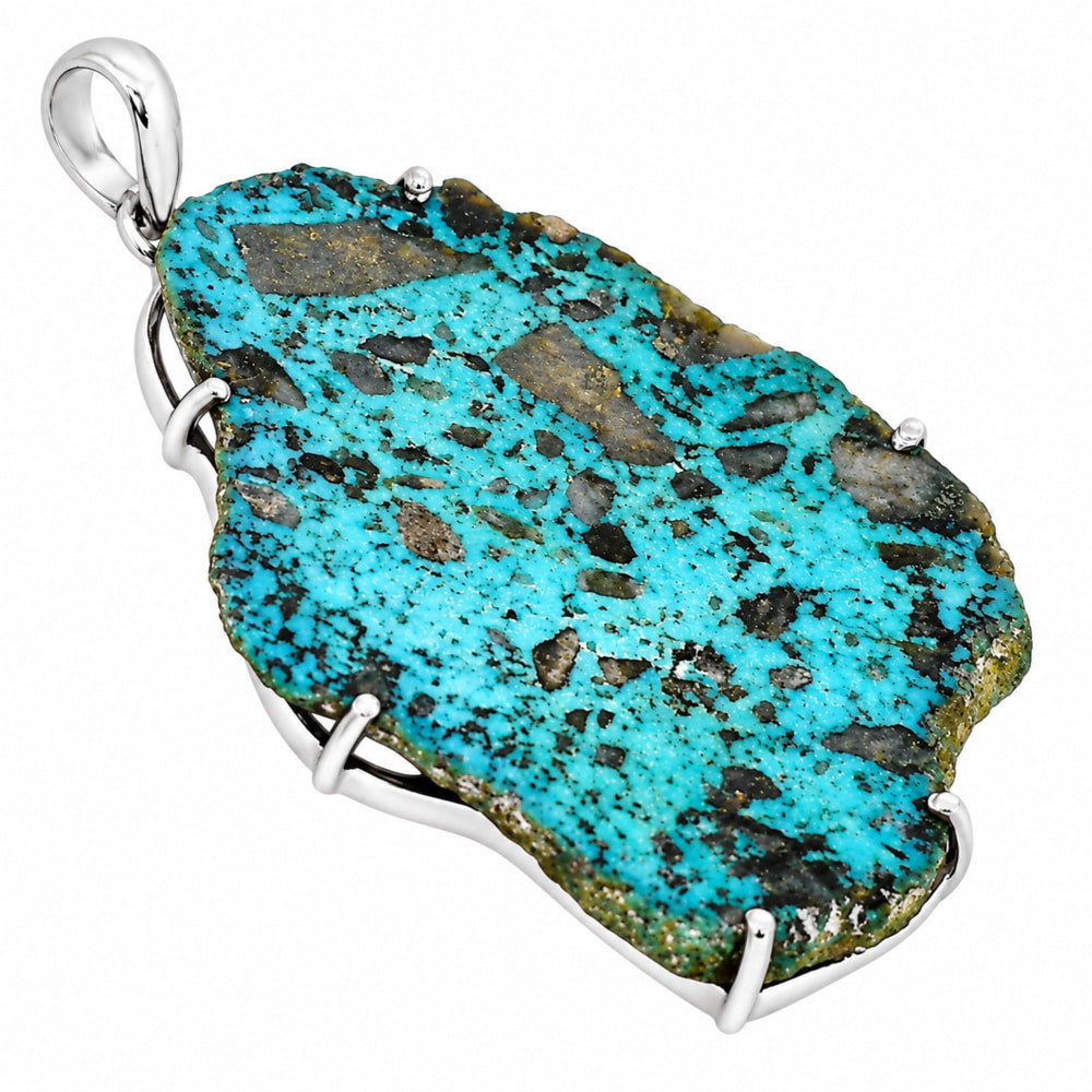 Natural Rare Turquoise Nevada Aztec Mt Pendant P-1013 27-EP11173