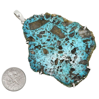 Natural Rare Turquoise Nevada Aztec Mt Pendant P-1013 27-EP11173