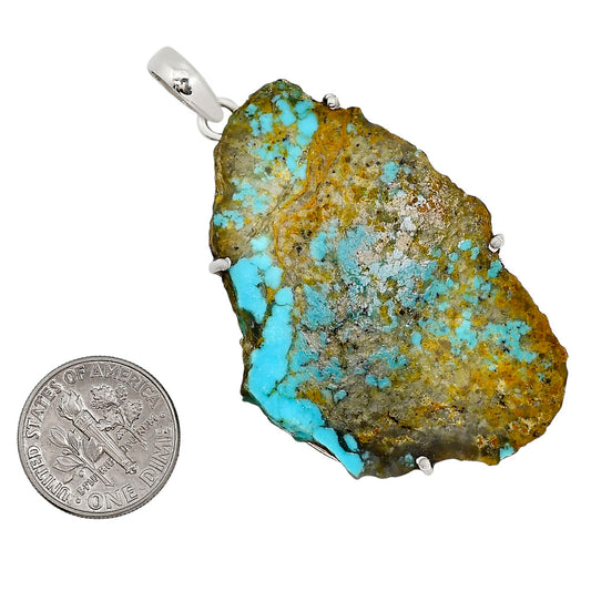 Natural Rare Turquoise Nevada Aztec Mt Pendant P-1013 27-EP11178