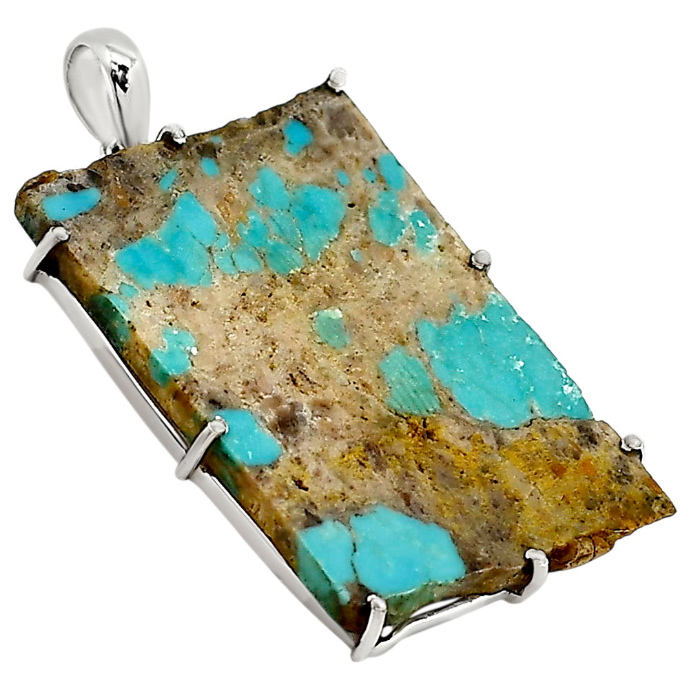 Natural Rare Turquoise Nevada Aztec Mt Pendant P-1013 27-EP11180