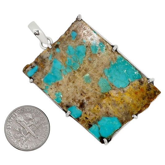 Natural Rare Turquoise Nevada Aztec Mt Pendant P-1013 27-EP11180