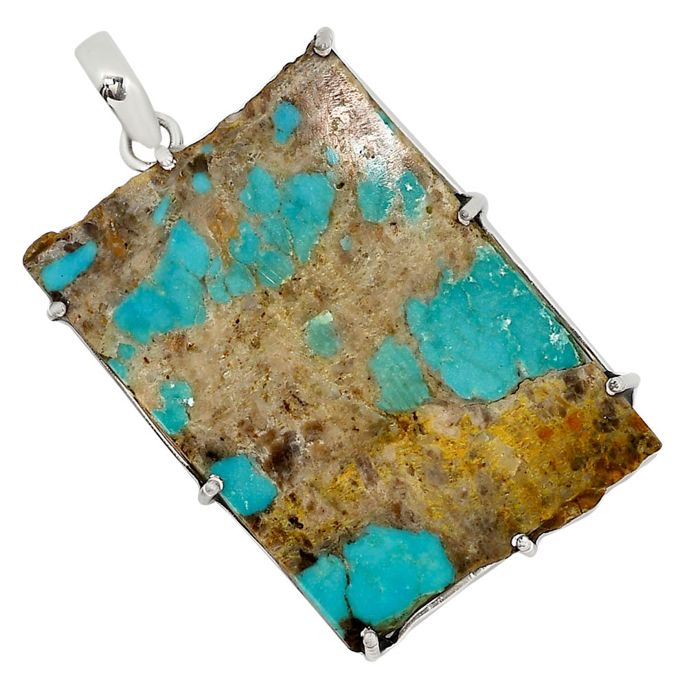 Natural Rare Turquoise Nevada Aztec Mt Pendant P-1013 27-EP11180