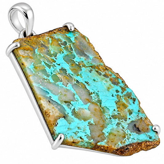 Natural Rare Turquoise Nevada Aztec Mt Pendant P-1013 27-EP11181