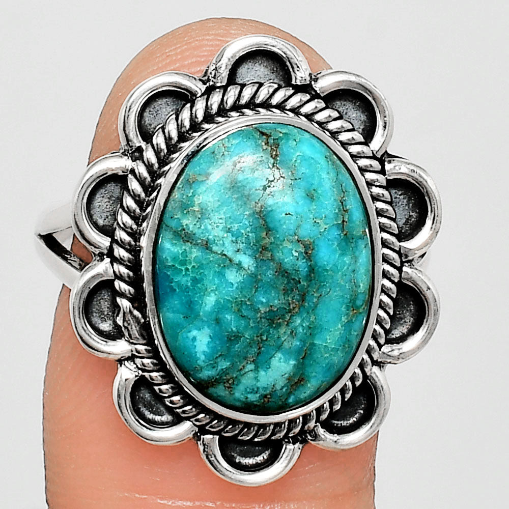 Premium Quality Turquoise Nevada Aztec Mt Ring size-9 R-1221 27-ER11044