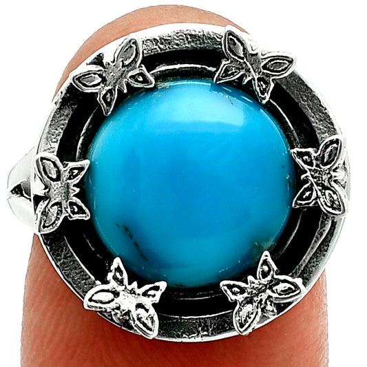Premium Butterfly - Turquoise Morenci Mine Ring size-8 R-1716 27-ER11179