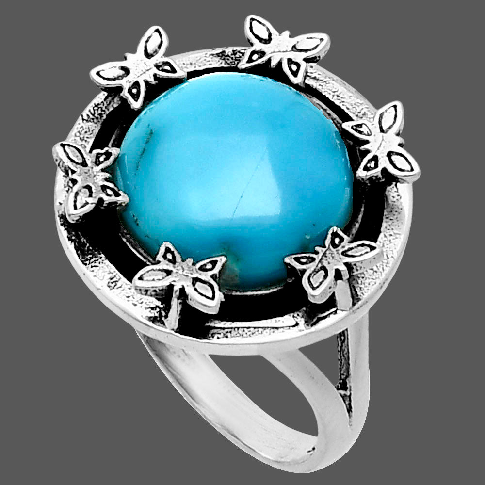 Premium Butterfly - Turquoise Morenci Mine Ring size-8 R-1716 27-ER11179