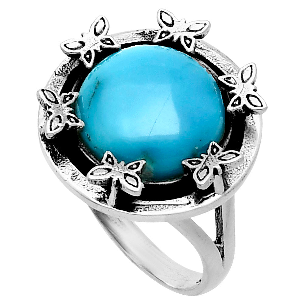 Premium Butterfly - Turquoise Morenci Mine Ring size-8 R-1716 27-ER11179