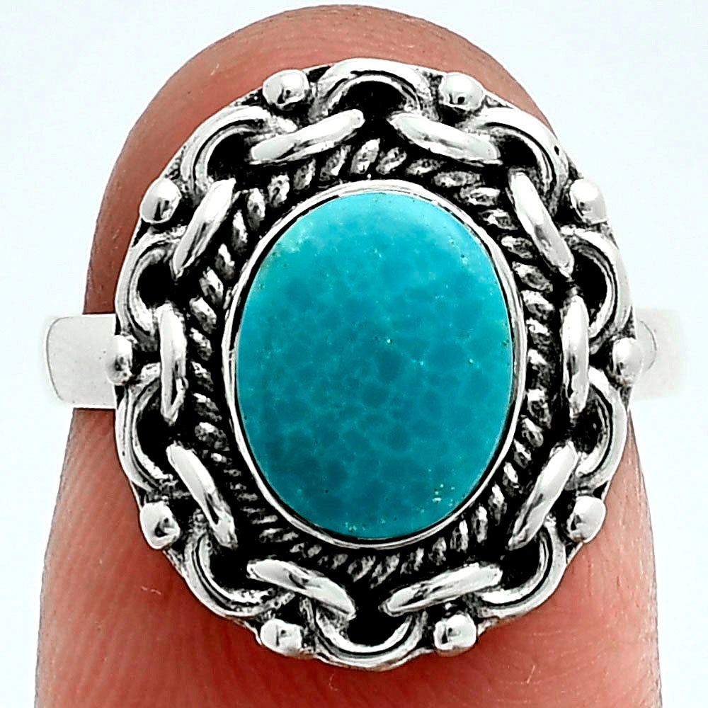 Premium Turquoise Nevada Aztec Mt Ring size-6 R-1667 27-ER11180