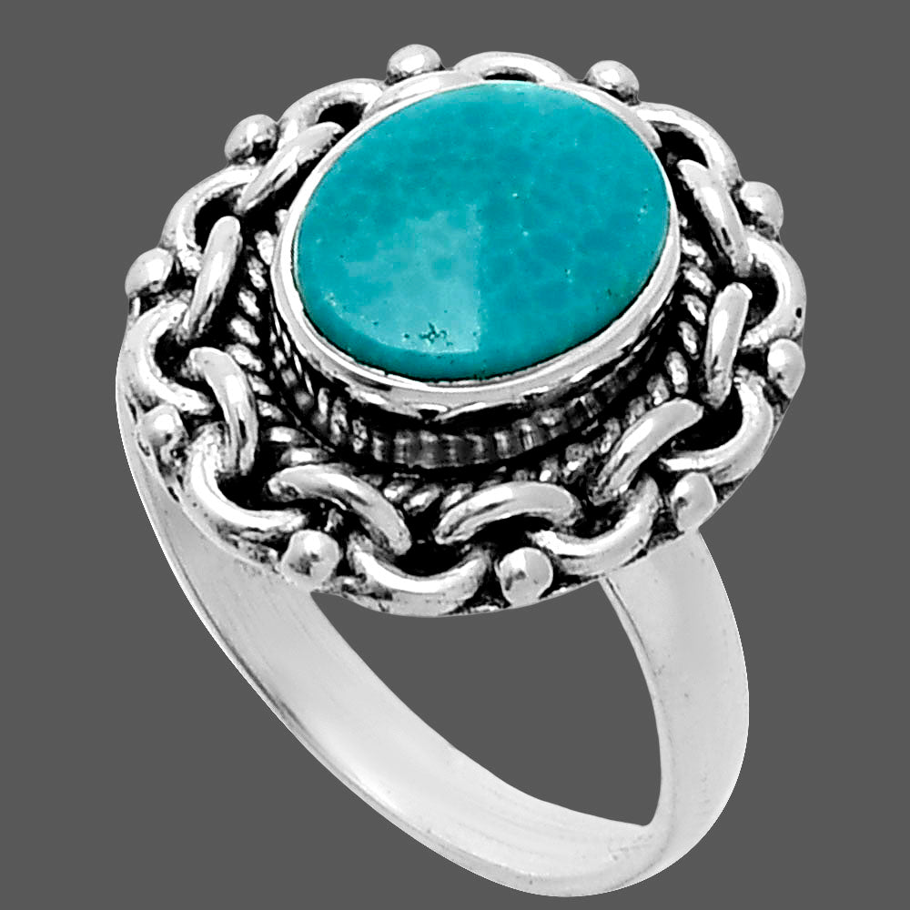 Premium Turquoise Nevada Aztec Mt Ring size-6 R-1667 27-ER11180
