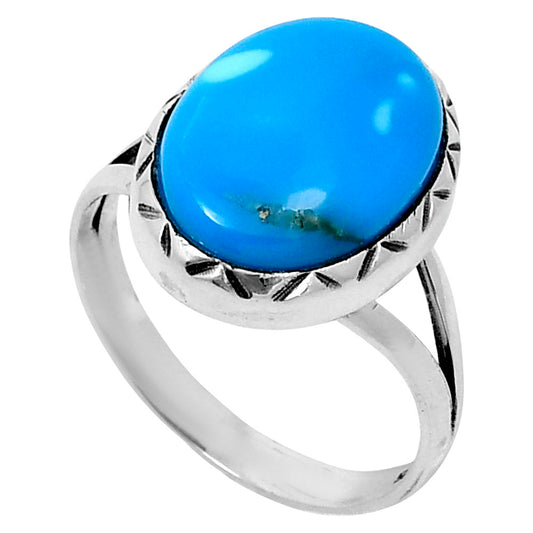 Premium Natural Turquoise Nevada Aztec Mt Ring size-9 R-1074 27-ER11204