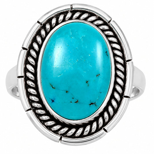 Premium Natural Turquoise Nevada Aztec Mt Ring size-7 R-1728 27-ER11211