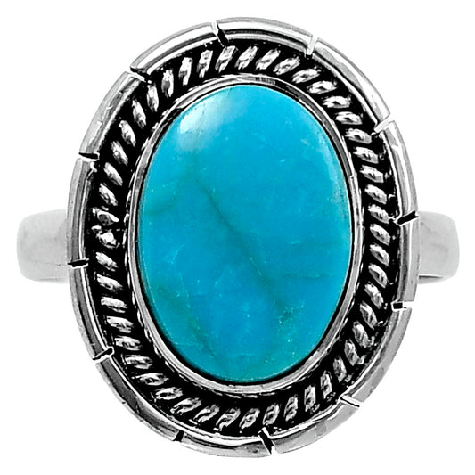 Premium Natural Turquoise Nevada Aztec Mt Ring size-9 R-1728 27-ER11218