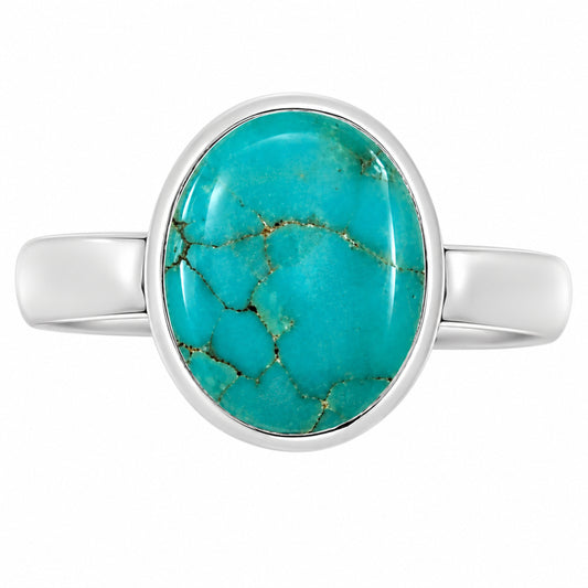 Natural Rare Turquoise Nevada Aztec Mt Ring size-7 R-1004 27-ER15693