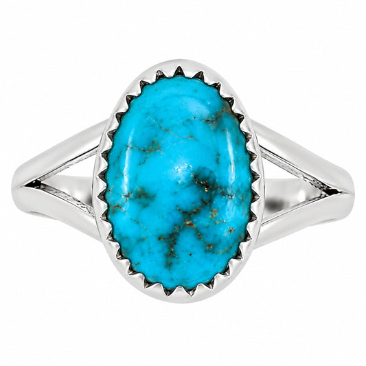 Natural Rare Turquoise Nevada Aztec Mt Ring size-9 R-1227 27-ER16131