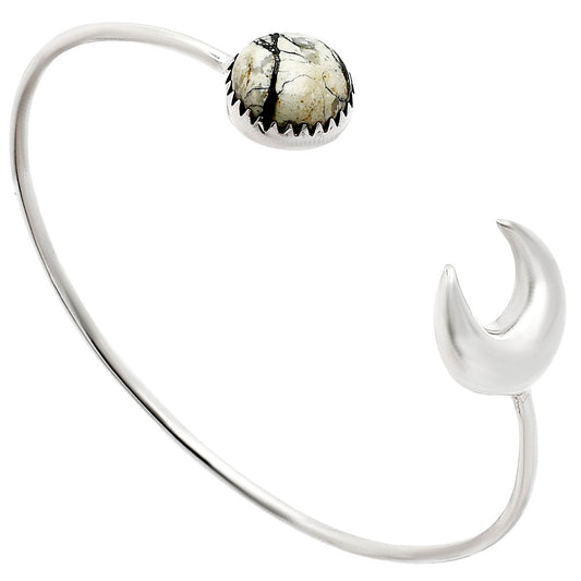 Moon - Authentic White Buffalo Turquoise Cuff Bangle Bracelet B-1046 28-EB10190