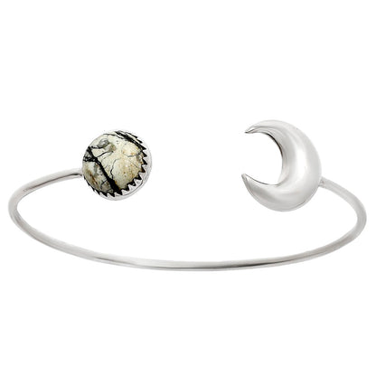Moon - Authentic White Buffalo Turquoise Cuff Bangle Bracelet B-1046 28-EB10190