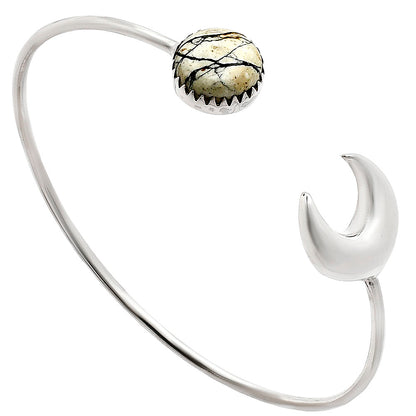 Moon - Authentic White Buffalo Turquoise Cuff Bangle Bracelet B-1046 28-EB10191